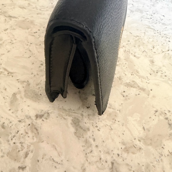 NWOT Michael Kors Black Leather Zip Wristlet with Gold Logo - Picture 7 of 7